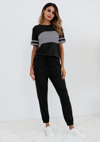 PRETTYGARDEN Women's Two Piece Lounge Sets Spring Summer Jogger Pants Vacation Outfits Travel Airplane Matching Clothes