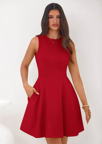 PRETTYGARDEN A Line Dresses for Women Elegant Classy Sleeveless Summer Short Tank Cocktail Party Spring Mini Dress PRETTYGARDEN