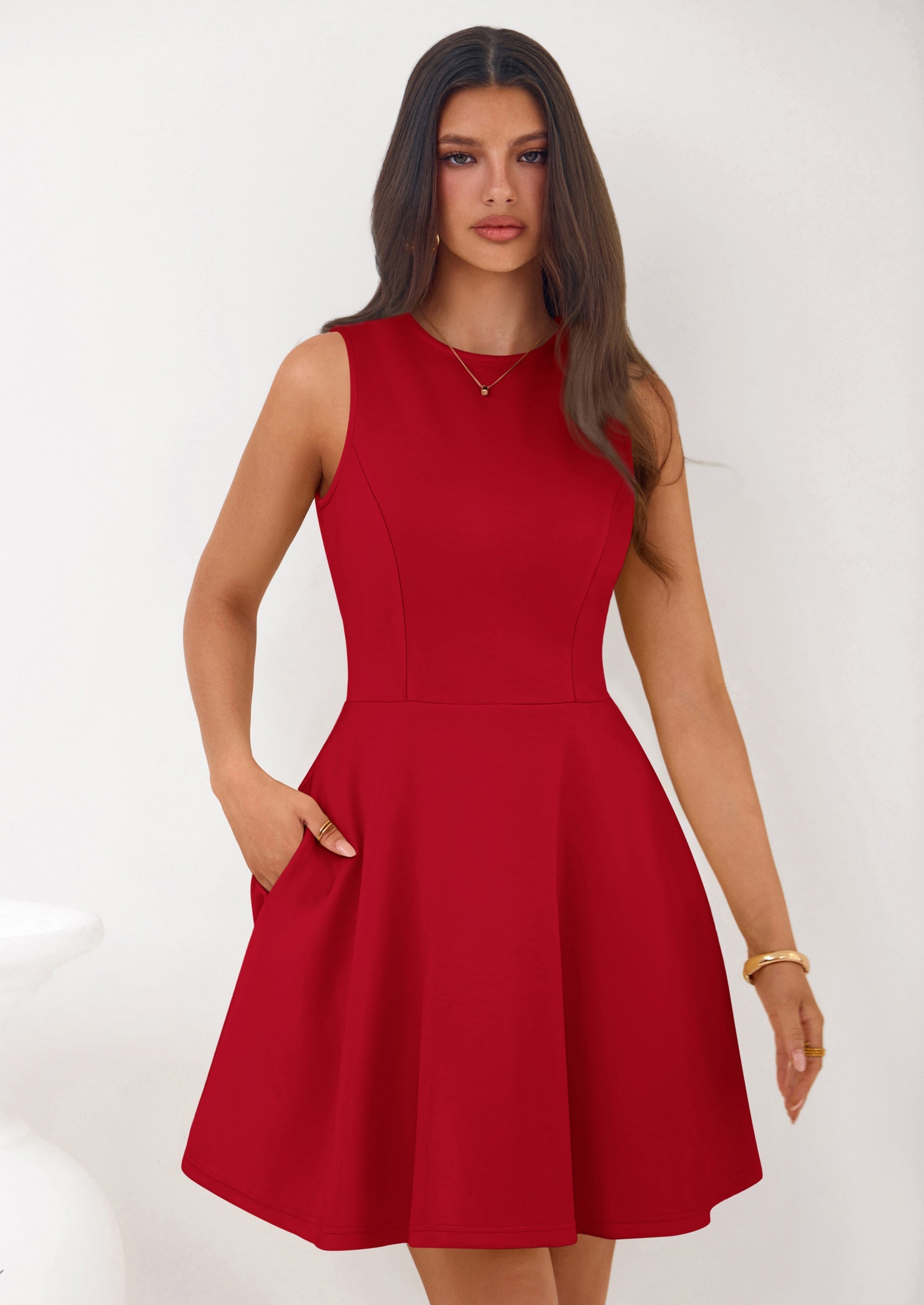 PRETTYGARDEN A Line Dresses for Women Elegant Classy Sleeveless Summer Short Tank Cocktail Party Spring Mini Dress PRETTYGARDEN