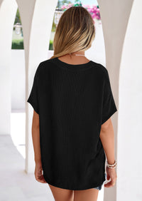 PRETTYGARDEN Women's Spring Short Sleeve Sweaters Lightweight V Neck Casual Going Out Summer T PRETTYGARDEN