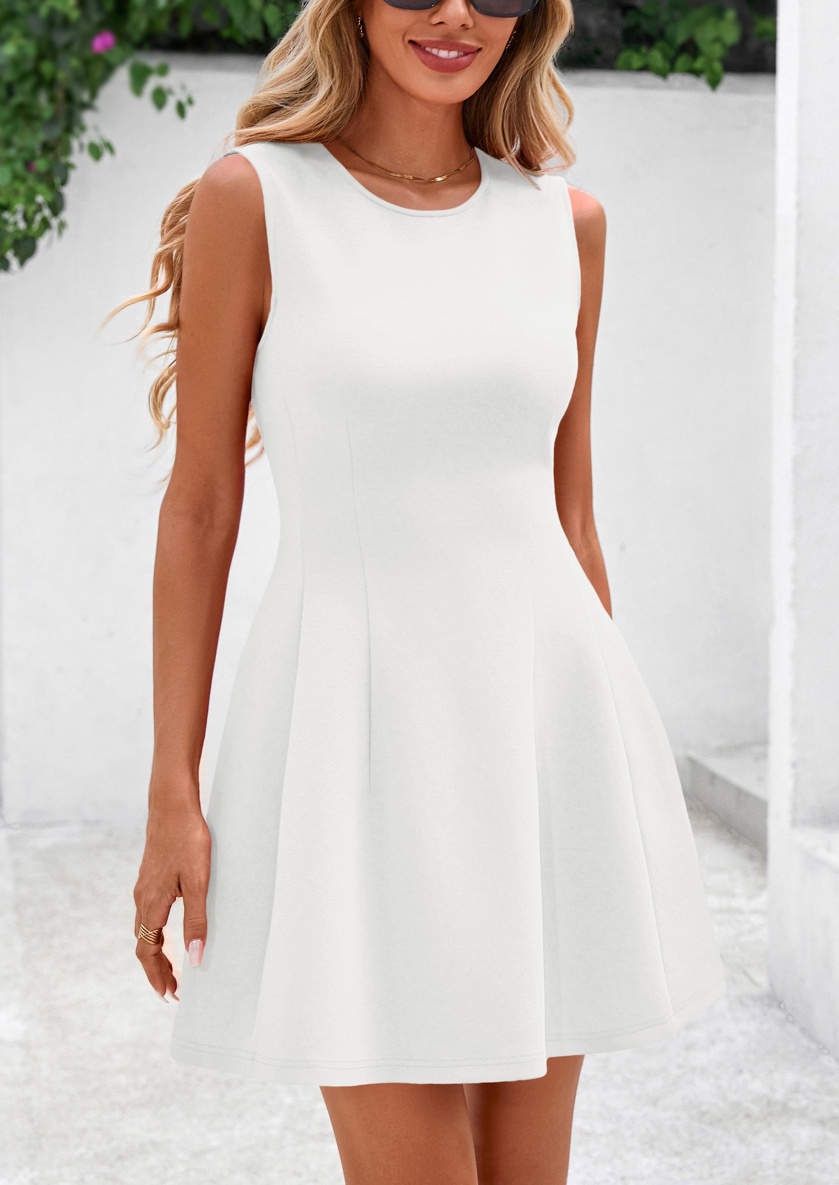 PRETTYGARDEN Women's Short Summer Dress Elegant Classy A Line Sleeveless Tank Graduation Cocktail Party Mini Dresses