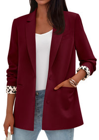 PRETTYGARDEN Blazers for Women Fall Work Office Suit Jackets Dressy Open Front Leopard Blazer Business Casual Outfits