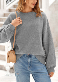 PRETTYGARDEN Women's Fall Sweaters Casual Crew Neck Long Sleeve Pullover Tops Ribbed Knit Loose Fit Winter Clothes