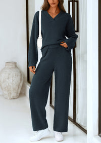 PRETTYGARDEN Lounge Sets for Women Two Piece Sweaters Pajama Set Fall Fashion Loungewear Outfits Matching Winter Clothes