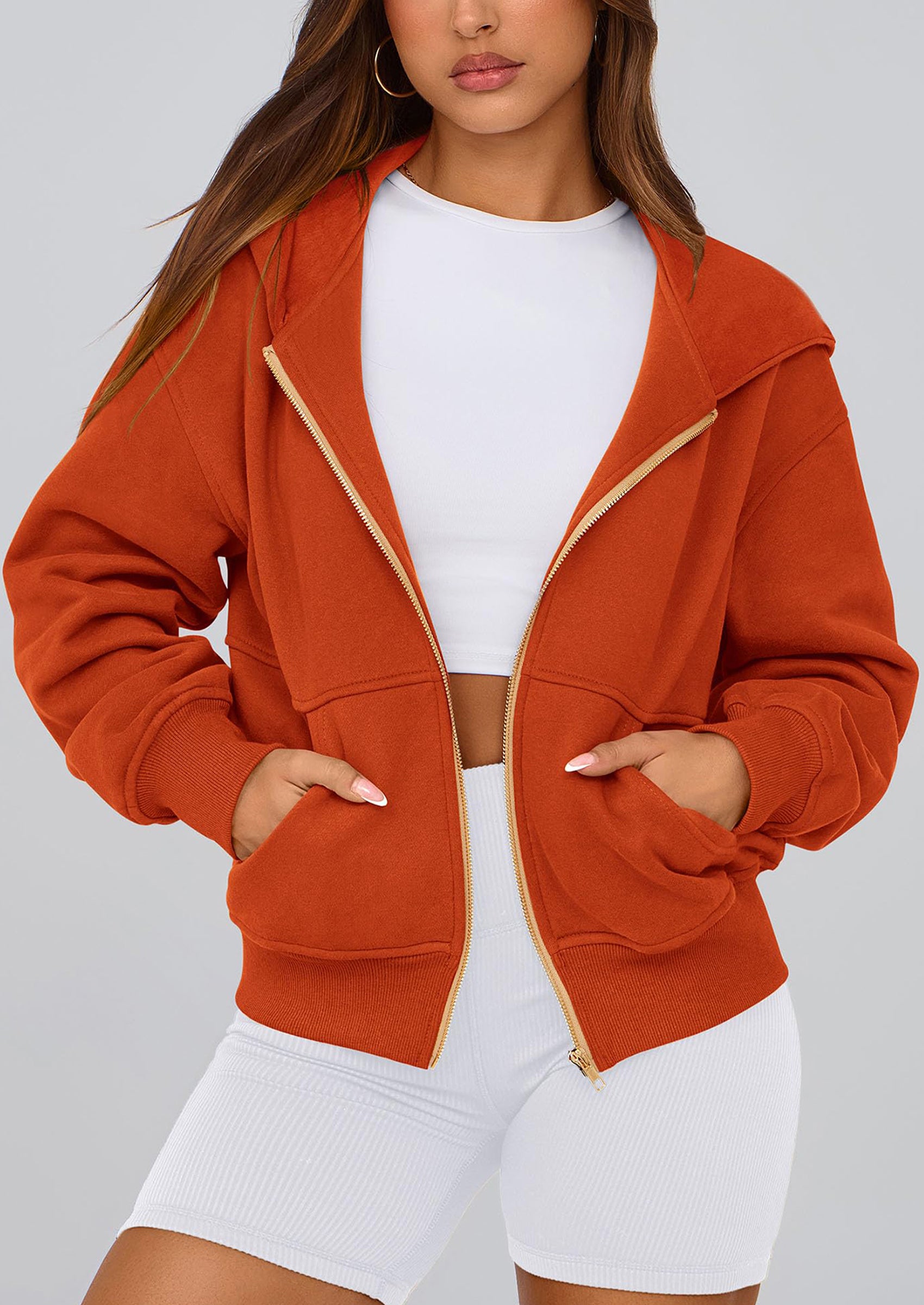 PRETTYGARDEN Hoodies For Women Sweatshirt Zip Up Hoodie Fall Fashion Trendy Long Sleeve Jackets Winter Clothing Outfits
