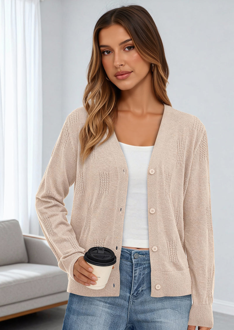 PRETTYGARDEN Women's Soft Winter Cardigan Sweaters Lightweight Knit Button Up Shrug Fall Sweater Tops PRETTYGARDEN