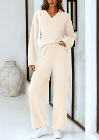 PRETTYGARDEN Lounge Sets for Women Two Piece Sweaters Pajama Set Fall Fashion Loungewear Outfits Matching Winter Clothes