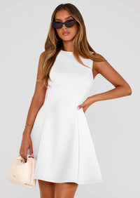 PRETTYGARDEN Summer Dresses for Women Elegant Sleeveless Boat Neck A Line Spring Formal Cocktail Party Mini Dress PRETTYGARDEN