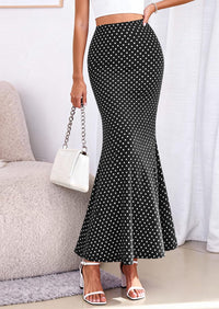 PRETTYGARDEN Maxi Skirts for Women 2026 Summer Flowy High Waisted Polka Dot Mermaid Office Work Spring Fashion Long Skirt PRETTYGARDEN