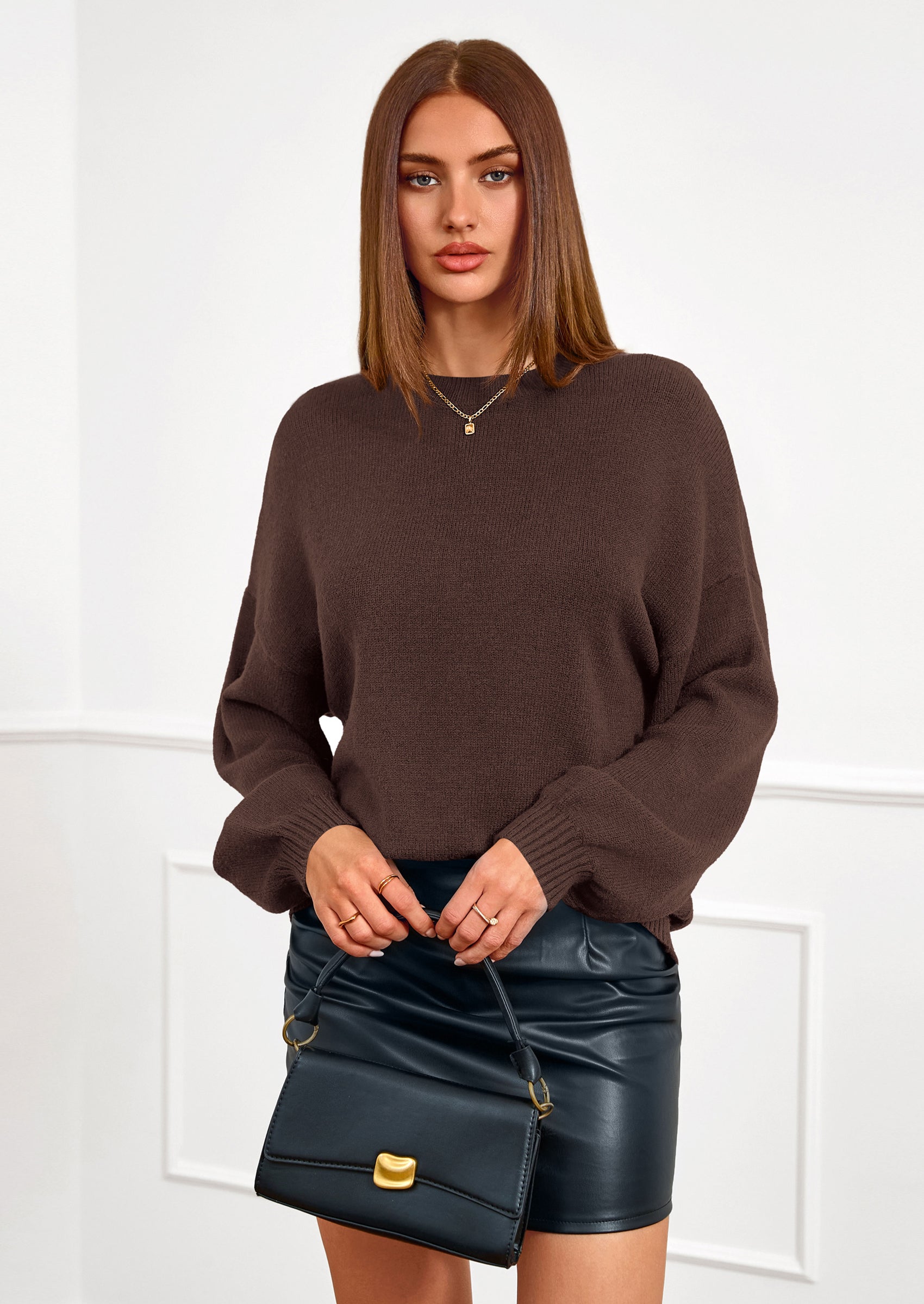 PRETTYGARDEN Women's Fall Oversized Sweaters Dressy Casual Long Sleeve Chunky Knit Winter Pullover Tops Holiday Outfits PRETTYGARDEN