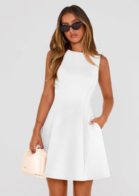 PRETTYGARDEN Summer Dresses for Women Elegant Sleeveless Boat Neck A Line Spring Formal Cocktail Party Mini Dress PRETTYGARDEN