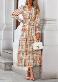 PRETTYGARDEN Women's Floral Maxi Dress Spring Long Sleeve V Neck Casual A Line Long Flowy Boho Party Dresses