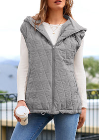 PRETTYGARDEN Women's Fall Spring Vest Casual Sleeveless Hooded Zip Up Jacket Trendy Winter Coat Outerwear PRETTYGARDEN