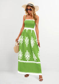 PRETTYGARDEN Summer Dress for Women Floral Sundress Spaghetti Strap Flowy Beach Vacation Boho Maxi Dresses