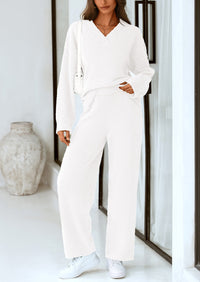 PRETTYGARDEN Lounge Sets for Women Two Piece Sweaters Pajama Set Fall Fashion Loungewear Outfits Matching Winter Clothes