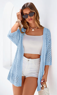 PRETTYGARDEN Summer Cardigan Sweaters for Women Lightweight  Short Sleeve Knit Coverup Spring Beach Vacation Clothes PRETTYGARDEN