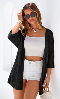 PRETTYGARDEN Summer Cardigan Sweaters for Women Lightweight  Short Sleeve Knit Coverup Spring Beach Vacation Clothes PRETTYGARDEN