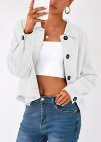 PRETTYGARDEN Women's Faux Suede Cropped Jacket Casual Lightweight Fall Fashion Winter Coats Outerwear Trendy Clothes