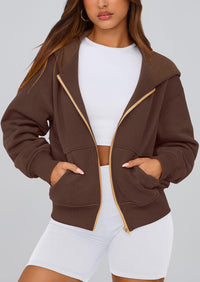 PRETTYGARDEN Hoodies For Women Sweatshirt Zip Up Hoodie Fall Fashion Trendy Long Sleeve Jackets Winter Clothing Outfits