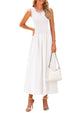 Womens Summer Tank Dress Casual Sleeveless Striped Ribbed Knit Long Dresses Beach Vacation Sundress