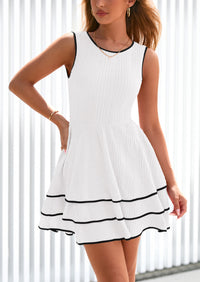 PRETTYGARDEN Women's Summer Sundresses Casual Elegant Sleeveless Flowy Tiered Ruffle A Line Mini Graduation Party Dress