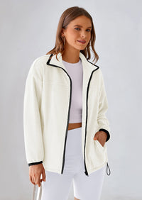 BTFBM Women's Fleece Jackets Fall Winter Clothes 2025 Stand Collar Outwear Jacket Zip Up Casual Fuzzy Coats Pockets PRETTYGARDEN