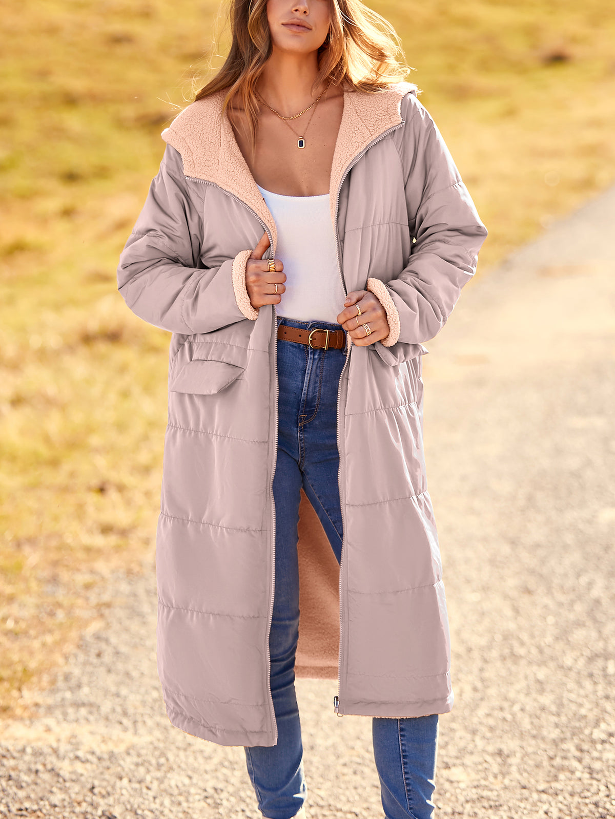 Women's  Winter Fashion Clothes Oversized Shearling Fleece Long Coats Jackets