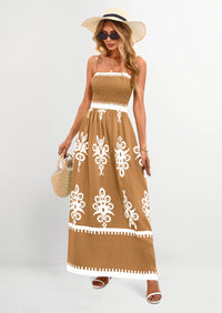 PRETTYGARDEN Summer Dress for Women Floral Sundress Spaghetti Strap Flowy Beach Vacation Boho Maxi Dresses