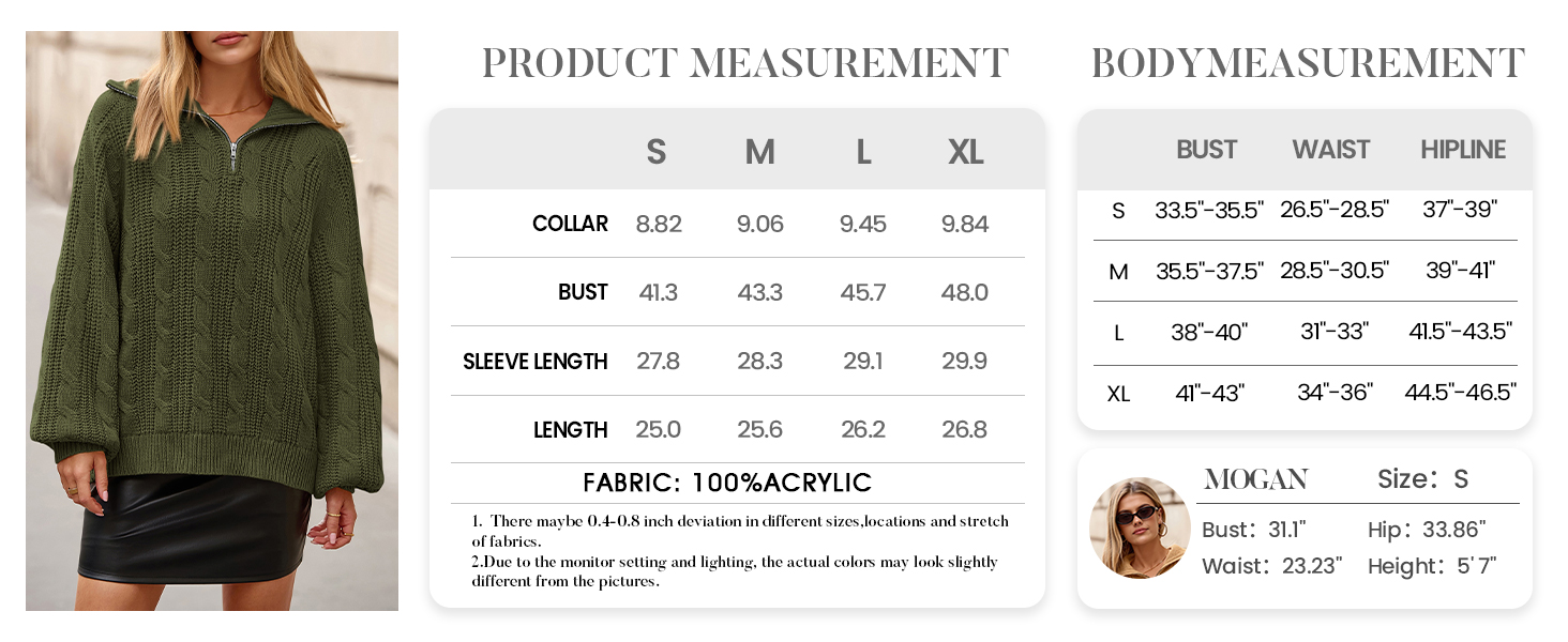 BTFBM Sweaters for Women Fall Fashion Loose Quarter Zip Pullover Collared Long Sleeve Cable Knit Winter Clothes