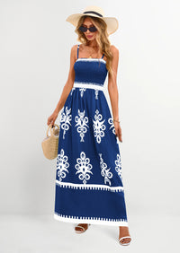 PRETTYGARDEN Summer Dress for Women Floral Sundress Spaghetti Strap Flowy Beach Vacation Boho Maxi Dresses