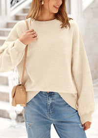 PRETTYGARDEN Women's Fall Sweaters Casual Crew Neck Long Sleeve Pullover Tops Ribbed Knit Loose Fit Winter Clothes