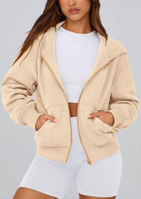 PRETTYGARDEN Hoodies For Women Sweatshirt Zip Up Hoodie Fall Fashion Trendy Long Sleeve Jackets Winter Clothing Outfits