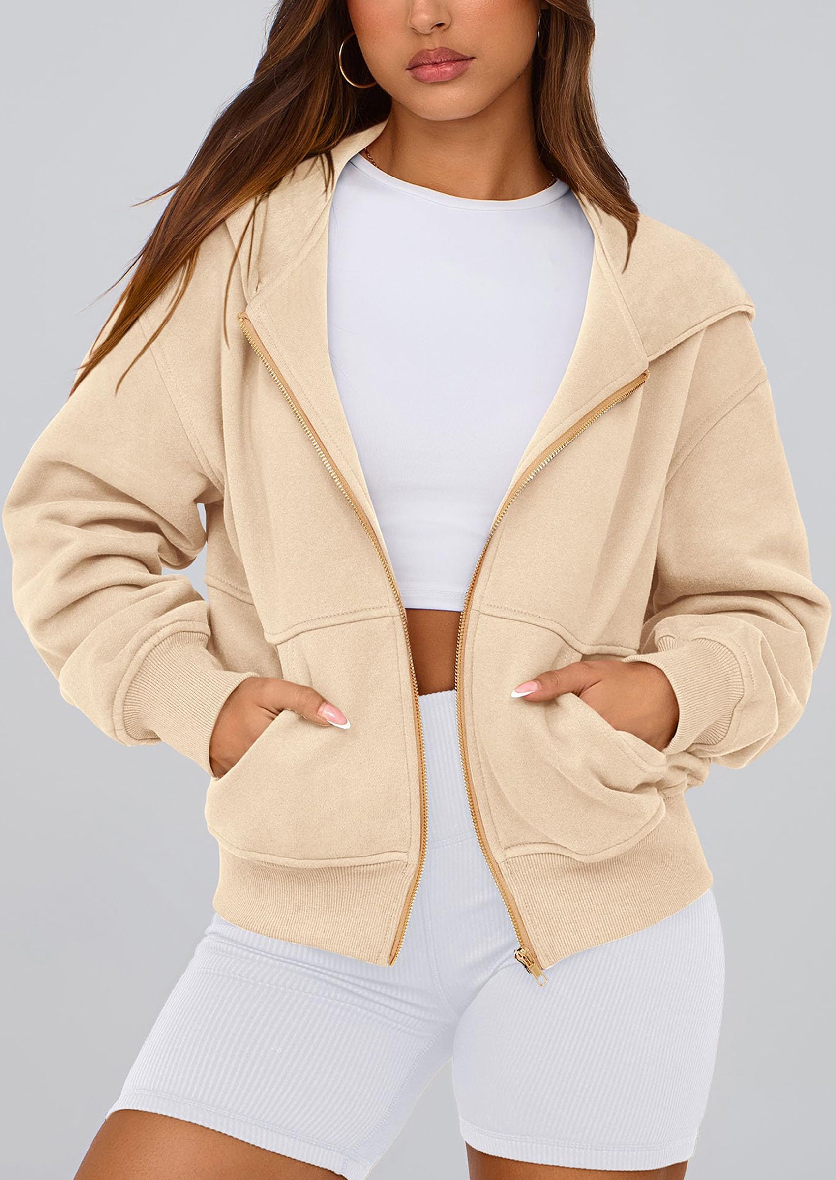 PRETTYGARDEN Hoodies For Women Sweatshirt Zip Up Hoodie Fall Fashion Trendy Long Sleeve Jackets Winter Clothing Outfits