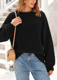 PRETTYGARDEN Women's Fall Sweaters Casual Crew Neck Long Sleeve Pullover Tops Ribbed Knit Loose Fit Winter Clothes