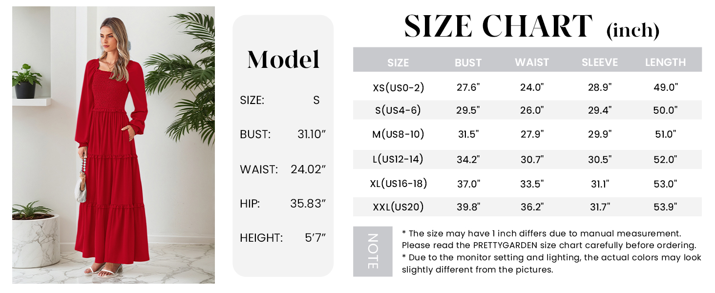 PRETTYGARDEN Fall Wedding Guest Dresses for Women Long Sleeve Square Neck Tiered A Line Modest Elegant Flowy Dresses