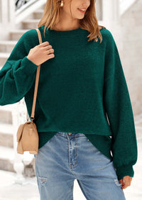 PRETTYGARDEN Women's Fall Sweaters Casual Crew Neck Long Sleeve Pullover Tops Ribbed Knit Loose Fit Winter Clothes