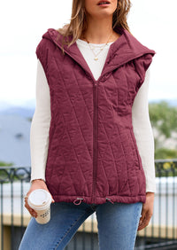 PRETTYGARDEN Women's Fall Spring Vest Casual Sleeveless Hooded Zip Up Jacket Trendy Winter Coat Outerwear PRETTYGARDEN
