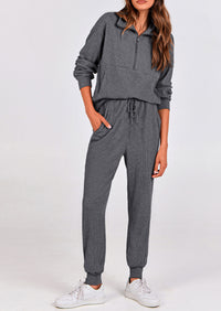 PRETTYGARDEN Women's Fall 2 Piece Lounge Sets Zip Up Sweatshirt Jogger Pants Sweat Track Suits Travel Outfit Winter Clothing