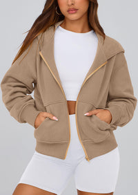 PRETTYGARDEN Hoodies For Women Sweatshirt Zip Up Hoodie Fall Fashion Trendy Long Sleeve Jackets Winter Clothing Outfits