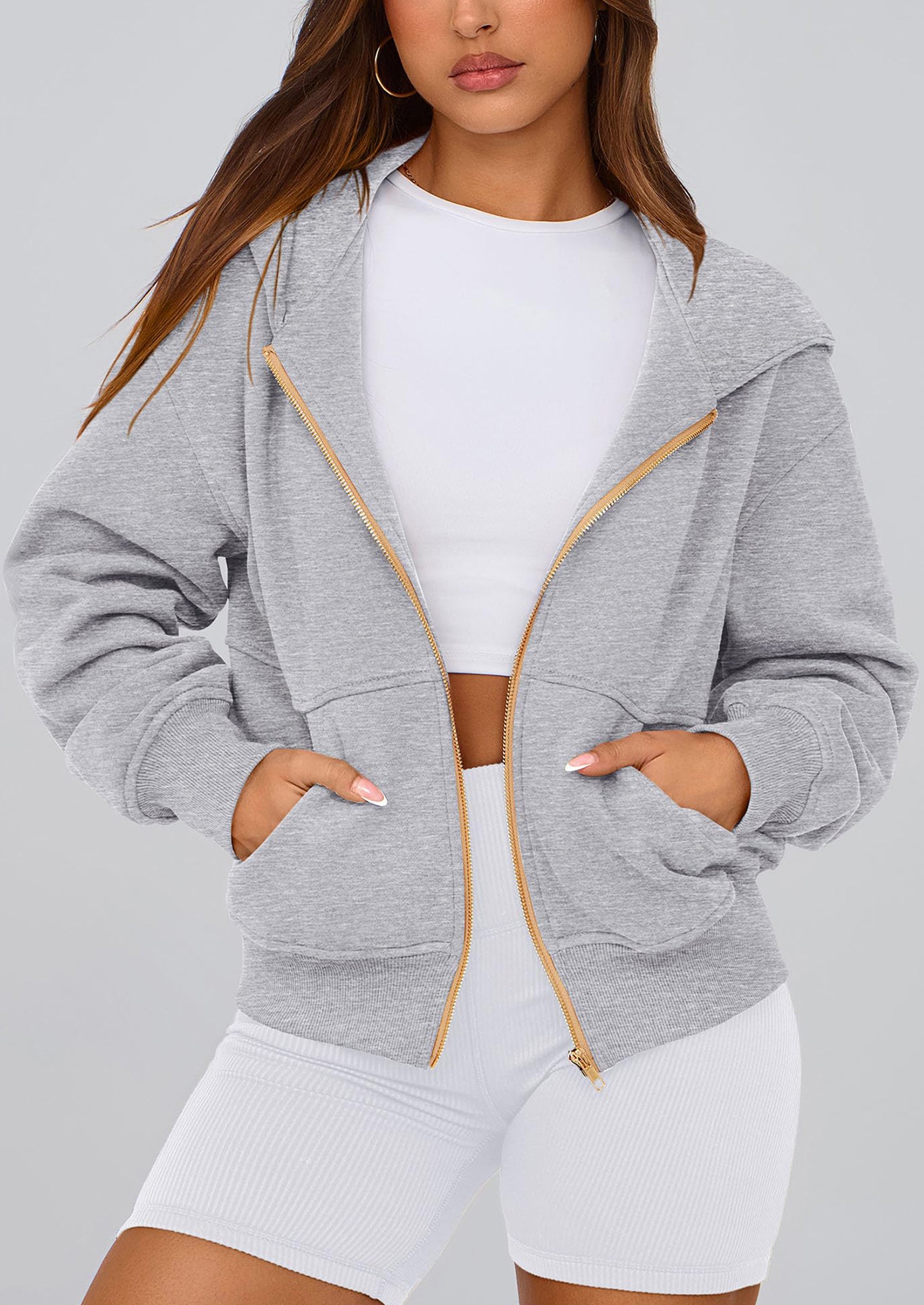 PRETTYGARDEN Hoodies For Women Sweatshirt Zip Up Hoodie Fall Fashion Trendy Long Sleeve Jackets Winter Clothing Outfits
