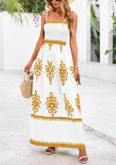 PRETTYGARDEN Summer Dress for Women Floral Sundress Spaghetti Strap Flowy Beach Vacation Boho Maxi Dresses