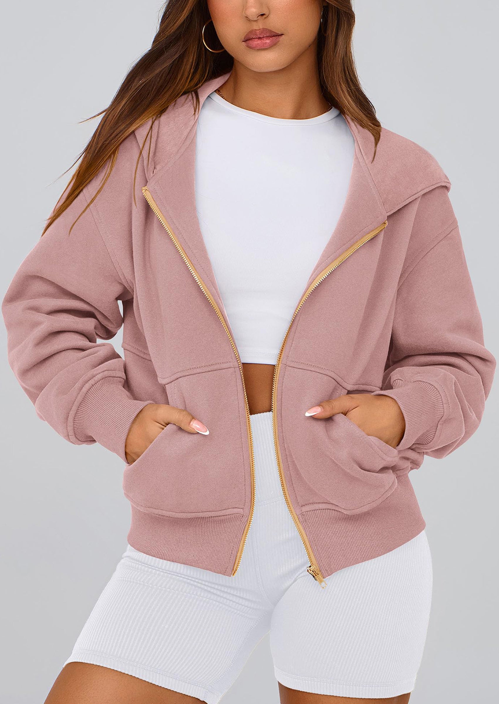 PRETTYGARDEN Hoodies For Women Sweatshirt Zip Up Hoodie Fall Fashion Trendy Long Sleeve Jackets Winter Clothing Outfits