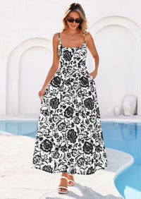 PRETTYGARDEN Womens Spring Boho Maxi Dress Eyelet Floral Long Flowy Sundresses Summer Beach Vacation Clothes PRETTYGARDEN