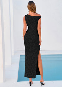 PRETTYGARDEN Womens Floral One Shoulder Maxi Dress Summer Spring Bodycon Ruched Side Slit Elegant Cocktail Party Dresses PRETTYGARDEN