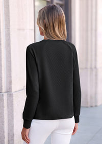 PRETTYGARDEN Long Sleeve Shirts for Women Waffle Knit Tops Fall Fashion Dressy Casual Loose Tunic Blouse Winter Clothing