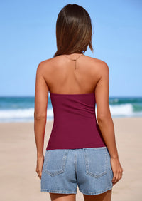 PRETTYGARDEN Women Tube Tops Strapless Going Out Crop Top Spring Fashion Y2K Summer Bandeau Shirt Beach Vacation Clothes PRETTYGARDEN