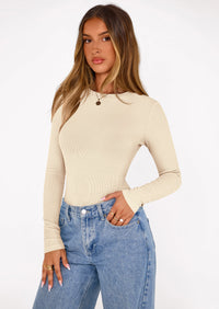 PRETTYGARDEN Bodysuits for Women 2025 Fall Long Sleeve Shirts Slim Fitted Basic Ribbed Layering Tops Fashion Winter Clothing PRETTYGARDEN