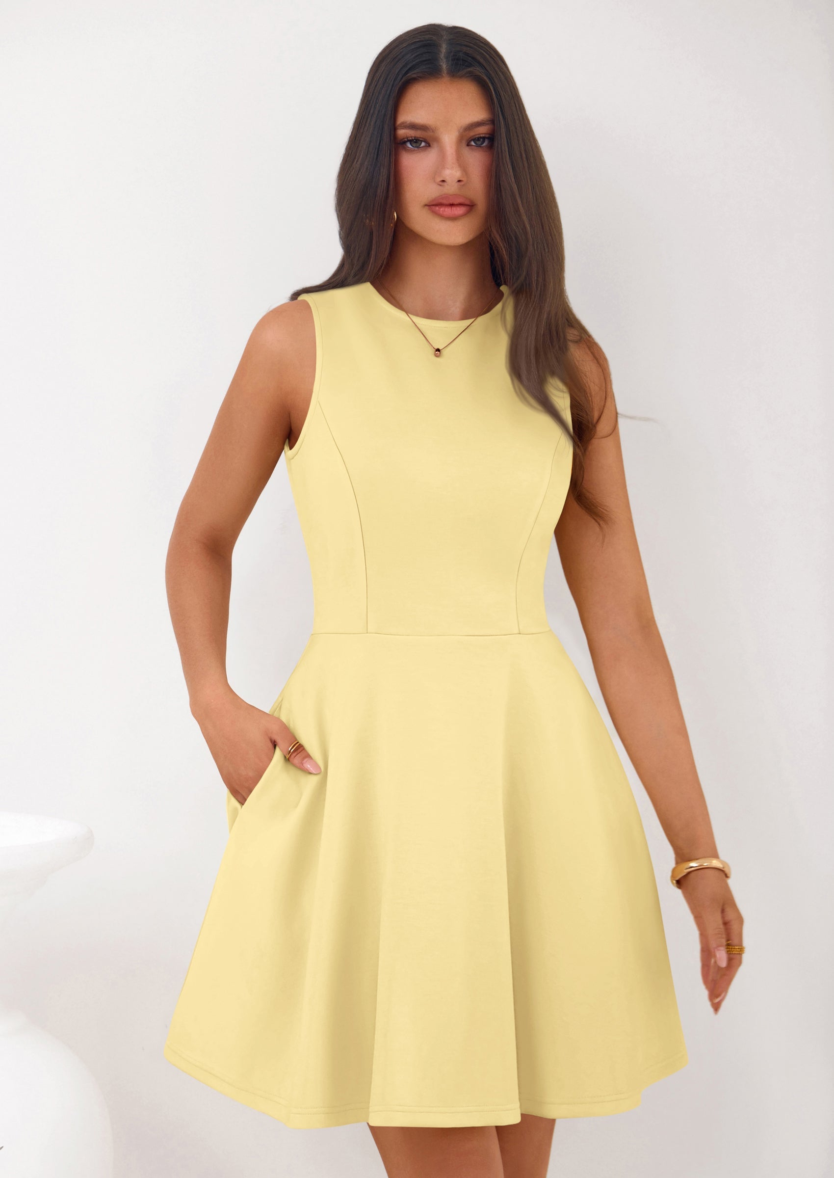 PRETTYGARDEN A Line Dresses for Women Elegant Classy Sleeveless Summer Short Tank Cocktail Party Spring Mini Dress PRETTYGARDEN