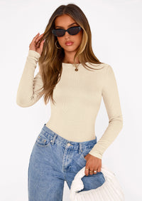 PRETTYGARDEN Bodysuits for Women 2025 Fall Long Sleeve Shirts Slim Fitted Basic Ribbed Layering Tops Fashion Winter Clothing PRETTYGARDEN