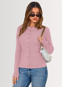 PRETTYGARDEN Womens Fall Cardigan Sweaters Lightweight Long Sleeve Button up Ribbed Knit Tops Winter Fashion Clothes